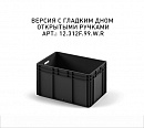 Plastic crate 600х400х320 (ЕС-6432) black in colour with smooth solid bottom - фото 3 предпросмотра