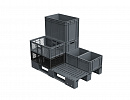Perforated plastic pallet  1200х800x150 reinforced with two tubes with three runners - фото 10 предпросмотра